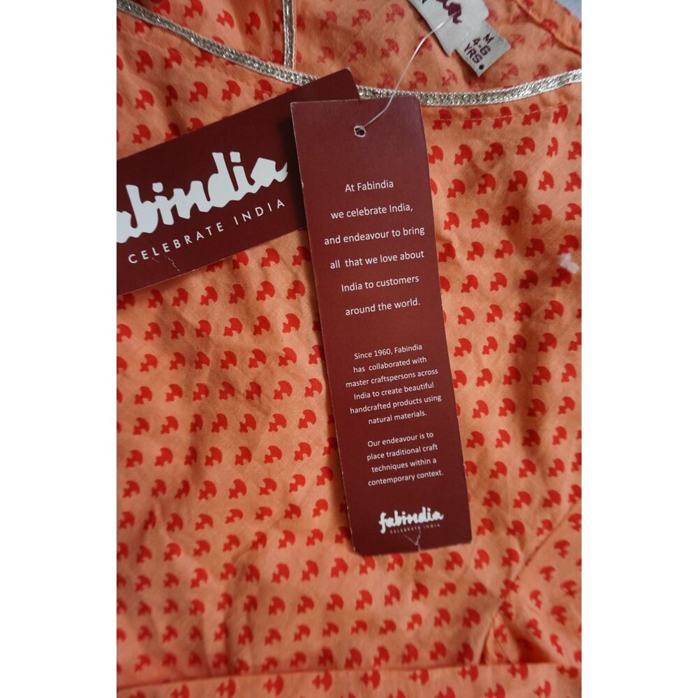 FabIndia Boys Orange/ Red Kurta Set – Size M, NWT - Picture 4 of 7